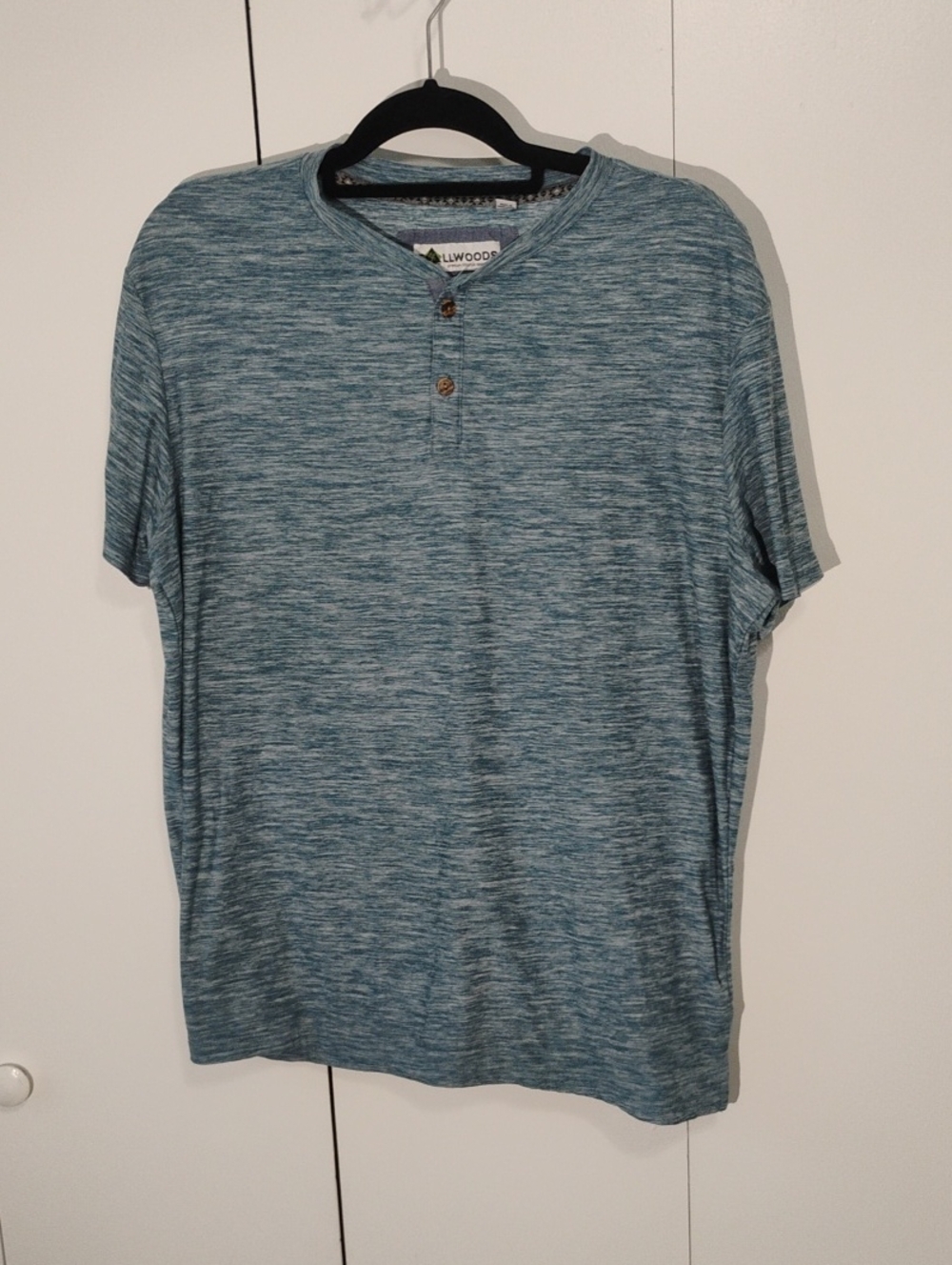 Tallwoods Men's Short-Sleeve Blue Heather Henley